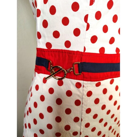 Scofield British Heritage Vintage Dress, Small, XS Red Polka Dot160/84A Nautical - Picture 3 of 7